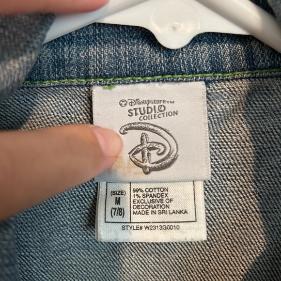 disney studio collection kids jean denim jacket Tinkerbell size M 7/8 - Picture 3 of 4